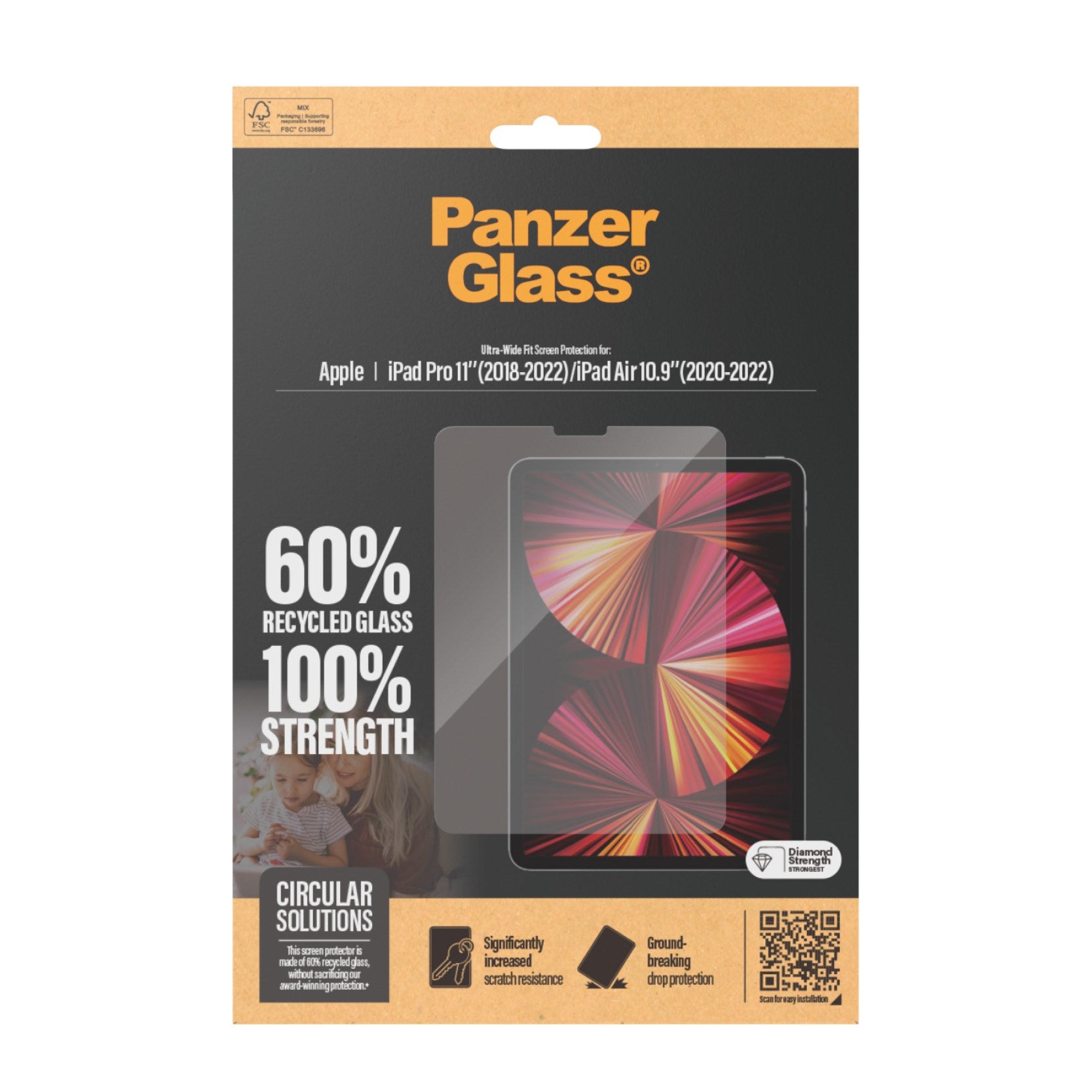 PanzerGlass® Screen Protector iPad Pro 11'' (2018-2022) | iPad Air 10.9'' (2020, 2022) | Ultra-Wide Fit